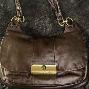 Coach bronze leather bag